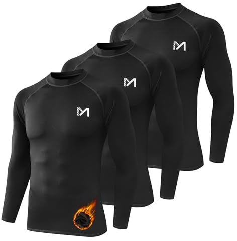 MEETYOO Haut Thermique à Manches Longues pour Homme sous-vêtement Chaud Ski et Sport d'hiver Équipement Technique pour Gym et Fitness