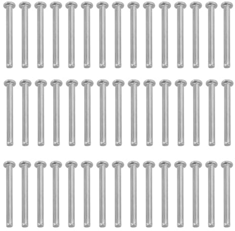 MUELODSIC Rivetti a Testa Bombata in Acciaio Inox 304 Set da 200 Pezzi Rivetti in Metallo Robusti per Lavori Fai da Te Artigianato in Pelle e Legno Elementi di Fissaggio Resistenti per