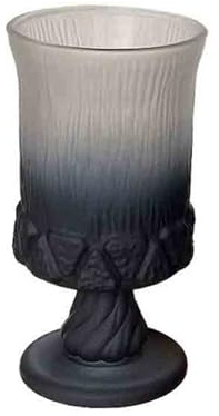 GEK208130 Moderne Gobelet vintage en verre gaufré, 26 cl, noir dépoli dégradé for vin, champagne, cocktails et jus Fêtes