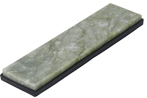 FTVOGUE Piedra para Afilar Cuchillos de Grano 10000, Piedra de Afilar Profesional de Material Esmeralda con Base de Goma para Cuchillos de Bolsillo y de Cocina