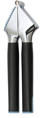 Richardson Sheffield vitlökspress, integrerad rengöring, vitlökspress med stor kapacitet, garlic press, 190 mm total längd, korrosionsbeständig, diskmaskinssäker – svart