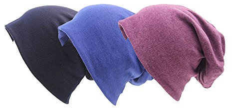 Ever Fairy Chemotherapie Krebs Baumwolle Kopf Schal Hut Kappe ethnisch Stoff Aufdruck Turban Kopfbedeckung Damen Stretch Blume Muslime Kopftuch（3 Farben Packung）