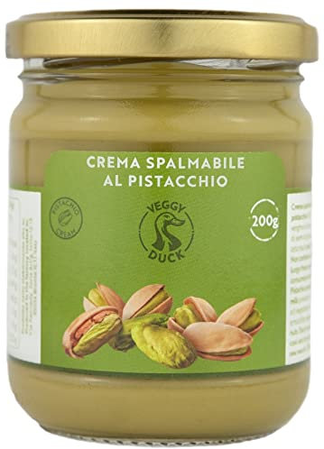 Veggy Duck - Crema de Pistacho (200g) | Con 45% Pistachos Mediterráneos | Sabor Dulce | Comida Artesanal Italiana Gourmet | Ideal para Desayunos y Postres