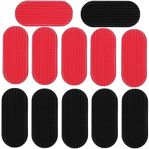 Cretty-Meet 12 Pieces Hair Gripper Holders & Fringe Stickers - Magic Fixed Clip Styling Accessories (Black, Red)