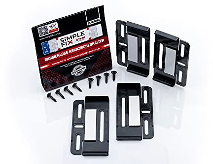 rahmenlose Kennzeichenhalter für 2 Kennzeichen | Kennzeichentafeln in Österreich mit TÜV (schwarz)