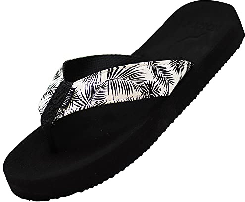 NORTY - Women's Casual Resort Wear Flip Flop Sandal for Everyday Comfort, Palm Trees, 7 UK