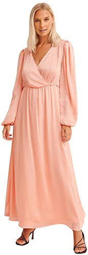 NA-KD Balloon Sleeve Structured Maxi Dress Vestido Casual, Desert Pink, EU 34 para Mujer