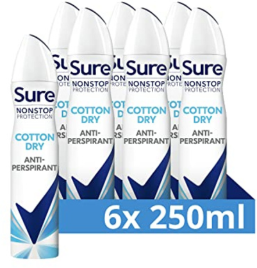 Sure Nonstop Protection Cotton Dry Anti-Perspirant Aerosol 6x 250 ml