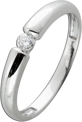 Ch.Abramowicz Solitär Ring Weißgold 585 14 Karat Diamant 0.08ct W SI 17