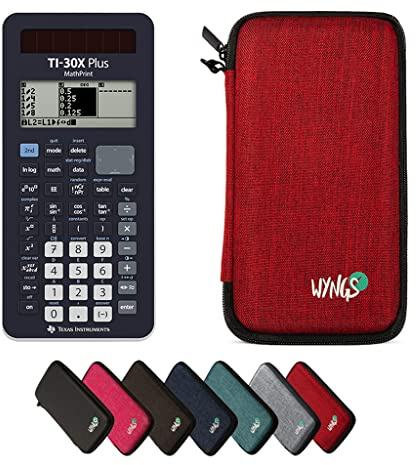 TEXAS INSTRUMENTS CALCUSO Sparpaket: TI 30 X Plus Mathprint wissenschaftlich-technischer Rechner + WYNGS Schutztasche rot + Erweiterte von CALCUSO