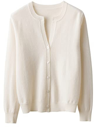 Damen Kaschmir Pullover 100% Kaschmir Pullover Herbst und Winter Damen O-Ausschnitt Cardigan Casual Female Jacke Warm Tops