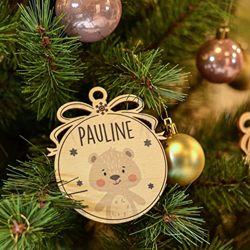 KIDSMOOD - Personalisierte Weihnachtsbaum Anhänger mit Wunschnamen - Individueller Weihnachtsbaumschmuck für unvergessliche Weihnachtsmomente - 2er Set