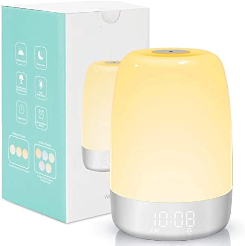 Timer da cucina, orologio da parete, sveglia con simulazione dell'alba, sveglia con simulazione dell'alba LED Touch Night Light Luce da comodino colorata Sleep Aid con cavo USB for bambini Adulti Dorm