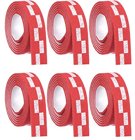 PATIKIL Nastro laterale per ping-pong da 45,7 cm, confezione da 6 nastri con bordo da ping pong per proteggere i bordi di gomma e lama per racchetta da paddle, rosso