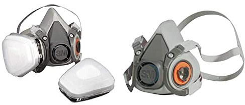 3M Mehrweg-Halbmaske 6100 (Maskenkörper ohne Filter), Größe S, Atemschutz, 1 Stück & Mehrweg-Halbmaske 6300L (Maskenkörper ohne Filter), Größe L, Atemschutz, 1 Stück