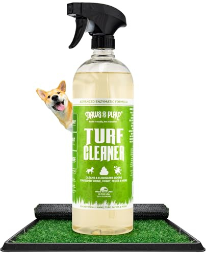 Paws and Play Turf Cleaner for Pet Urine Outdoor and Indoor | Artificial Grass Dog Urine Cleaner That Cleans and Deodorizes Pet Waste on Fake Grass For Dogs - 32 Fl Oz (Single)