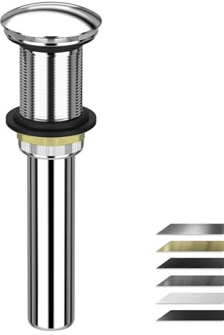 All Metal Brass Pop Up Drain Stopper Without Overflow, Chrome