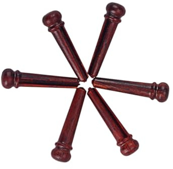 SAFIGLE 6pcs Redwood Bridge Pins String Pegs for Folk Acoustic Guitar, Easy to Use with Delicate Appearance, Improve Sound Quality, Classic Style Guitar Parts Accessories