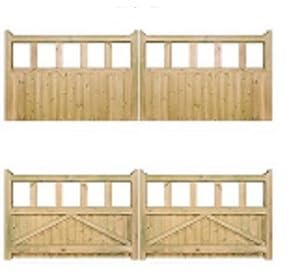 Wooden garden driveway gates, garden gates wooden 6ft 180cm High, Double Driveway Wooden, 180cm wide x 5cm Deep)