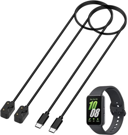 HOMTERN Lot de 2 chargeurs magnétiques compatibles avec Samsung Galaxy Fit 3 (SM-R390), câble de charge de type C, station d'accueil de 100 cm, chargeur stable et sécurisé pour traqueur de fitness,