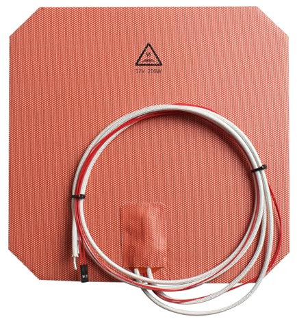 BCZAMD for Anycubiic i3 mega 3D Drucker DIY Zubehör - 12V 200W 220x220mm Silikon Heizmatte: Heizung Bett Matte Built-in NTC100K Thermistor Kompatibel Mega S Pro AnetA8 A6 Aluminium Bauplatte