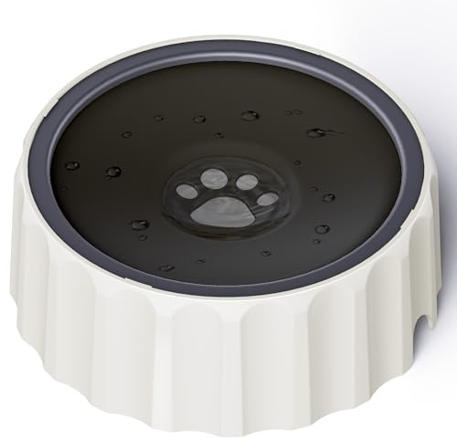 FORWH Dog Small Animals Water Bowl No Spill 70oz/2L Large Capacity Dispenser Non Slip No Splash Small Animals Bowl Pet Slow Feeder No Drip Dog Water Bowl on Vehicle for Dogs and Cats - Black