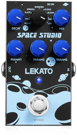 LEKATO Reverb Pedal 9 Digital Reverb Effects Gitarren-Effektpedal für E-Gitarre