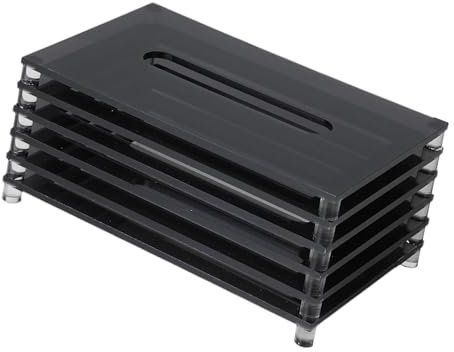 Qianly Kosmetiktuchspender, Acrylbox für Taschentücher im Badezimmer, Schwarz