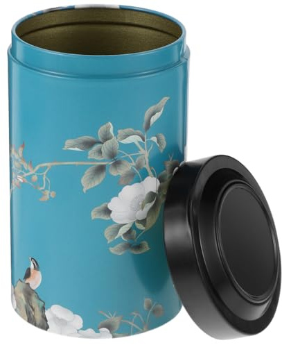 Homoyoyo Airtight Metal Tea Canister Tinplate Storage Jar with Lid for Loose Tea Beans and Snacks Capacity Food Storage Container for Kitchen Use