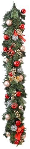 Christmas Garland Decoration - Festive Fir Garland Mantle, Artificial Pine Cone Wreath, Realistic Rattan Garland Ornament, Winter Decoration, Conifer Door Frame, Window Jewellery for Home