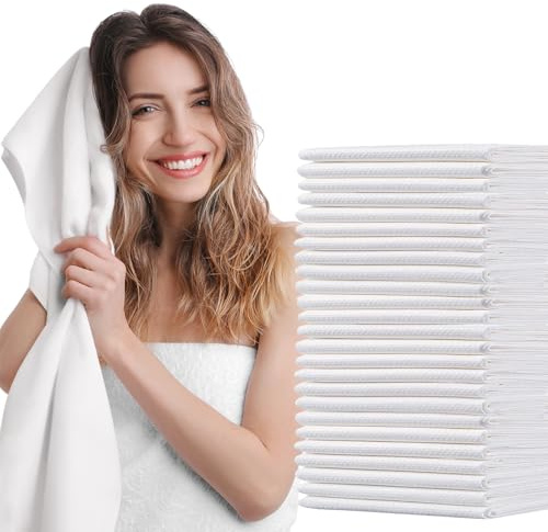 Luriseminger 50pcs Serviettes Jetables 40 x 80cm, 70 g/㎡ Serviette de Toilette Jetable, Serviette Épaissie Jetable en Tissu Non Tissé pour Salon de Beauté, Pédicure, Cuisine, Sauna, Massage, Bureau