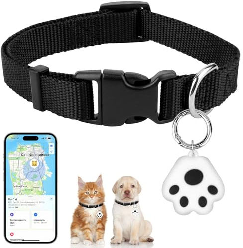 Collare GPS Gatto, Cat Tracker, Mini GPS Tracker Compatibile con IOS & Android, Localizzatore per Cani Senza Abbonamento In Tempo Reale, Adatto A Pets, Bambini E Bagagli