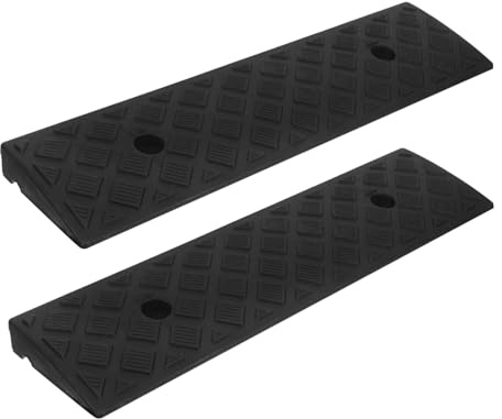GETAJGHSD Rampa de Cobertizo de Goma Negra Agarre Firme y Conexión Sencilla, 2piezas para Umbral de Puerta y Acceso en Rampas de Robot de Barrido