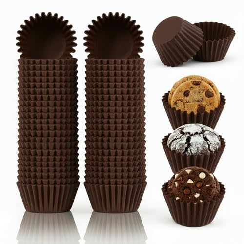 1000 Stück Mini-Cupcake-Förmchen 2,5 cm Durchmesser Papier Cupcake Förmchen kleine Muffin Förmchen Schokoladen Dessert Backförmchen zum Backen und Kochen
