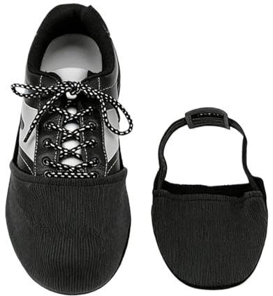LearnLyrics Bowling-Schuhüberzug | 1 Paar Gleiter für den Vorfuß von Schuhen | Verstellbare Sohlen-Schoner als Rutschschutz,für Damen Herren Anfänger Bowling-Liga Familie Turnier Training