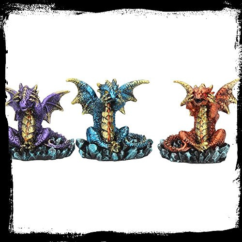 Nemesis Now Figur DREI Weise Drachen, 13 cm, metallisch, Mehrfarbig