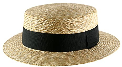 Classic Italy - Boater Kreissäge Strohhut Canotier Luxe - Size 57 cm - Naturel