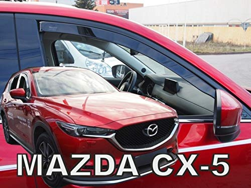 J&J AUTOMOTIVE Windabweiser passend für Mazda CX-5 5-Türer 2017-2026 2tlg, Heko Regenabweiser Vorne Getönt Dunkel Passform