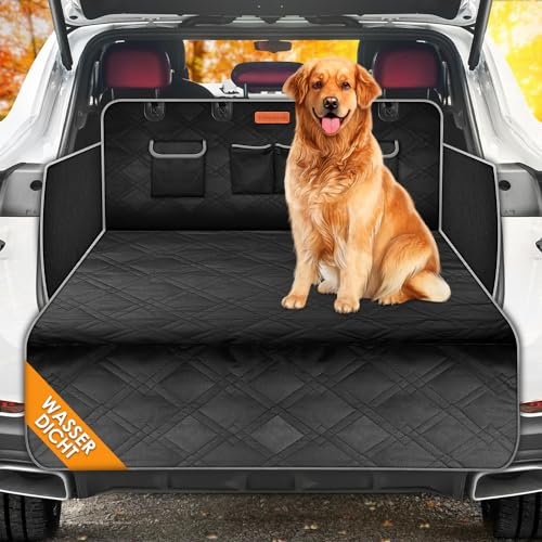 Looxmeer Kofferraumschutz Hunde mit Seitenschutz, Universale Hundedecke Schondecke für Auto Kofferraum Ladekantenschutz, Spritzwasserdicht, rutschfest, Kratzfest, Ideale Schutzmatte für Kombi Van SUV
