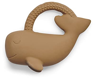 Jollein Naturkautschuk Beißring Whale Caramel - Wal - Baby Greifling - Zahnungshilfe - Schadstofffrei und BPA-Frei - Spielzeug - Braun