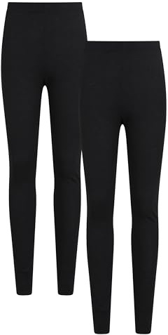 Mountain Warehouse Talus Womens Baselayer Pants - Multipack Ladies Leggings, Isotherm, Warm - Best for, Skiing, Snowboarding Black (2 Pack) Women's Size 12