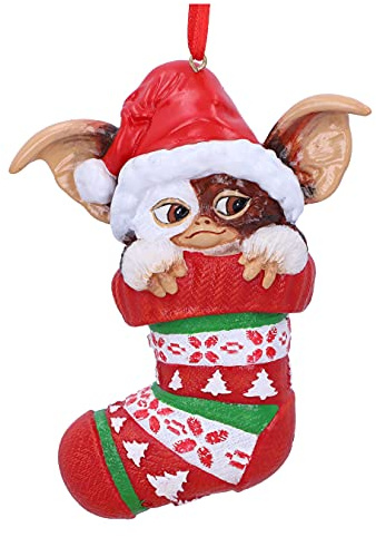 Nemesis Now Gremlins Gizmo im Strumpf zum Aufhängen, festlich, dekorativ, Weihnachten , rot, 12 cm, B5588T1, One Size