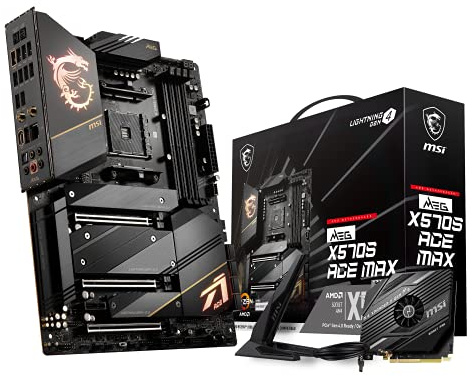 MSI MEG X570S ACE MAX Mainboard ATX - Unterstützt Ryzen 5000 Serie Prozessoren, AM4 - Mystic Light, Direct 90A SPS VRM, DDR4 Boost (5300+MHz/OC), 3X PCIe 4.0 x16, 4X M.2 Gen4 x4, 2.5G LAN, Wi-Fi 6E