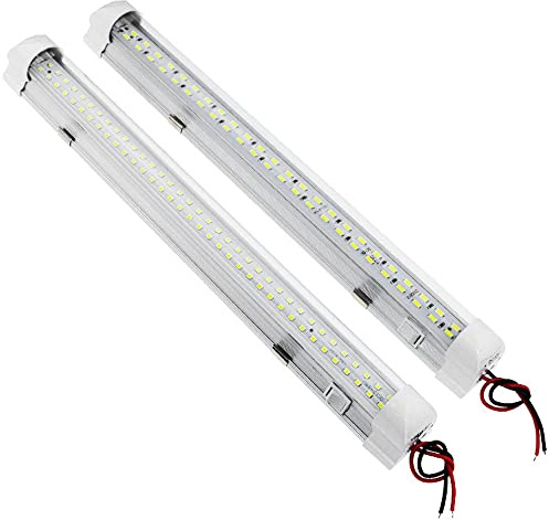 Hsthe Sea 2 STK LED Innenlichtleiste Innenbeleuchtung 72 LEDs 12V Wei?lichtleiste mit EIN-/Ausschalter für PKW Wohnmobil LKW Van Küche Kleiderschrank