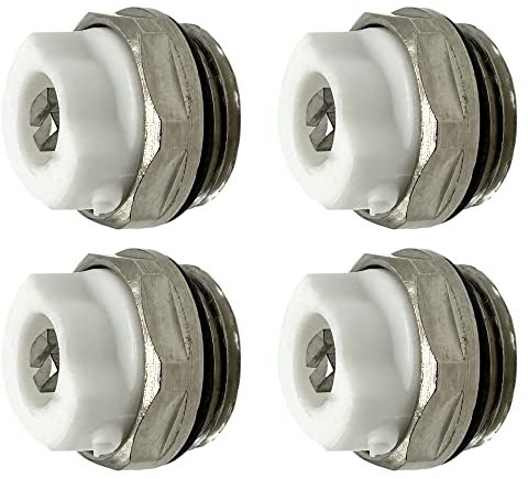 Reeds Manual Radiator Air Vent Bleed Plug Valve 1/2 BSP 1/2 Inch Pack of 4