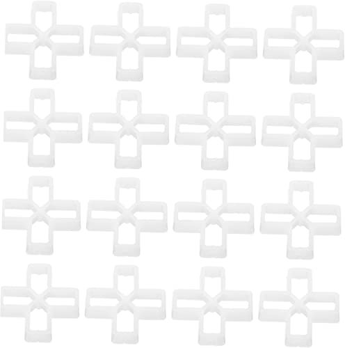 WHAMVOX 100pcs Plastic Square Tile Spacer 10mm Tile Leveling Clips for Patio Grout Gap Adjustment Deck Installation White PVC Shims