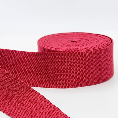 Leduc 3 mètres Sangle Coton Bagage poignée Sac Ceinture bandoulière Harnais Sac à Dos Maroquinerie Grande qualité Rouge (30) 5cm