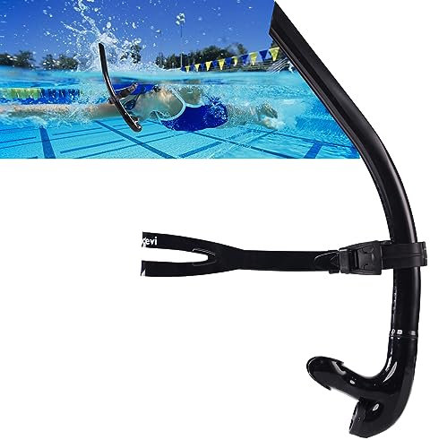 Frontale Boccaglio da per il Nuoto, Attrezzatura per Nuotatori Adulto l'allenamento con lo Snorkeling in Piscina, Snorkel con Montaggio Centrale, Valvola di Spurgo