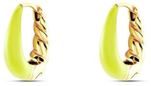 Favs Ohrhänger, Ohrringe 925 Silber Hellgrünes U Förmiges Croissant mit Tropfendem Öl Gold mit Zirkonia