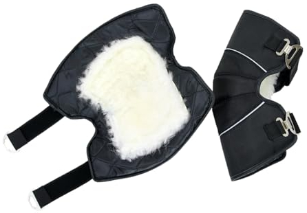 Kniewärmer Motorrad Knieschoner mit Reflektierend Streifen Wasserdicht Knieschützer Verstellbar Kniebandage Wolle Futter Knieorthese Winddicht Knieschutz Kuschelig Knieprotektor für Motorrad Fahrrad